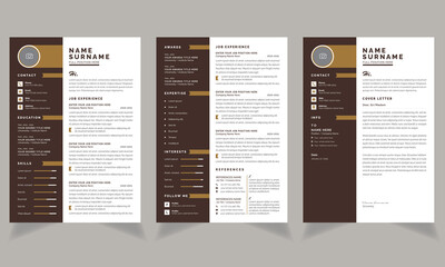 Professional Resume Template and Cover Letter Page Set infographic Accents