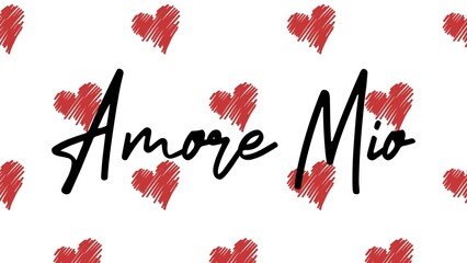Valentine's day gift cart with for Amore Mio text. Love related items. Home decoration printable.
