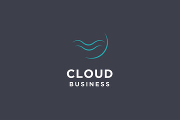 Cloud or wave logo design vector illustration.