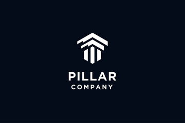 Abstract pillar building for attorney and law firm logo design vector illustration.