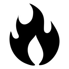 Fire Flame Flat Icon Isolated On White Background