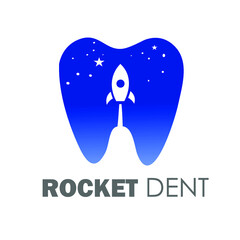 Rocket Dent logo design vector