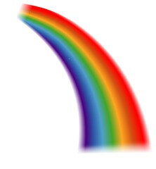 Rainbow sign. Colorful stripes of light spectrum. Childhood symbol