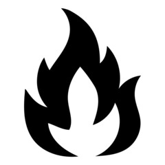 Fire Flame Flat Icon Isolated On White Background