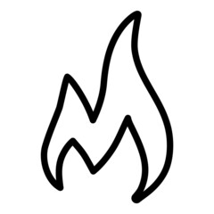 Fire Flame Flat Icon Isolated On White Background