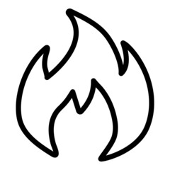 Fire Flame Flat Icon Isolated On White Background