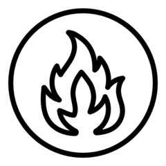 Fire Flame Flat Icon Isolated On White Background