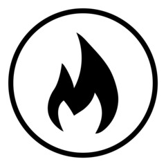 Fire Flame Flat Icon Isolated On White Background