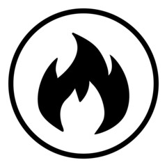 Fire Flame Flat Icon Isolated On White Background