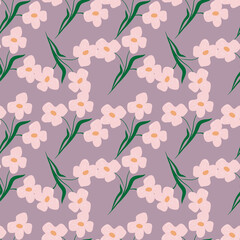 Floral pattern on a lilac background. Print on fabric and packaging.