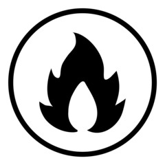 Fire Flame Flat Icon Isolated On White Background