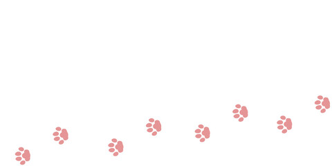 動物の足跡のフレーム背景イラスト素材　横長