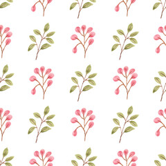 Watercolor leaf seamless pattern