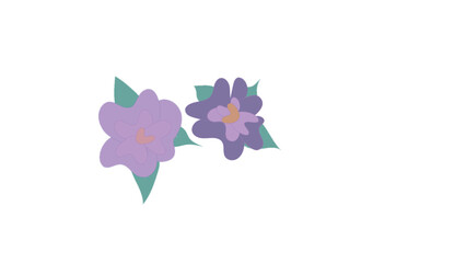 Obraz na płótnie Canvas jungle flowers, purple flower, minimalist, floral, spring, vector, nature