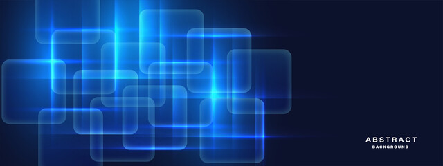 Blue technology background with glowing light effect.	
