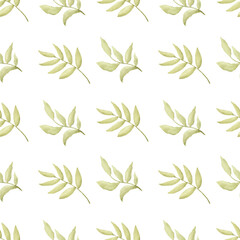 Watercolor leaf seamless pattern