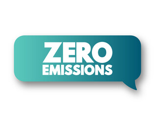 Zero Emissions text message bubble, concept background