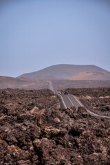 Road through Timanfaya National Park | Lanzarote, Canary Islands, Spain
