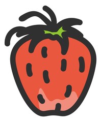 Strawberry icon. Red juicy berry. Summer fresh food