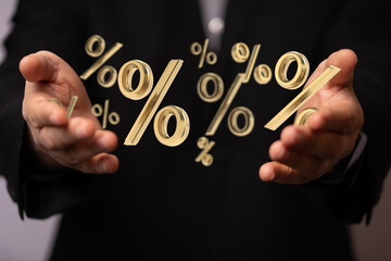 Blurred sale background percent 3d