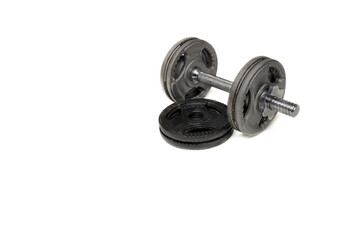 Obraz na płótnie Canvas dumbbell with weights isolated on white