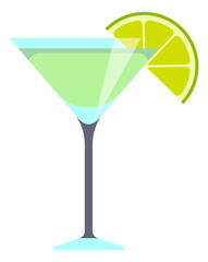 Daiquiri icon. Cocktail alcohol drink in glossy cartoon style