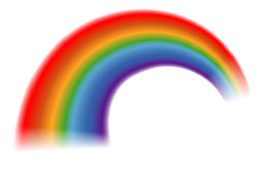 Realistic rainbow. Decorative sky element. Fairytale miracle symbol