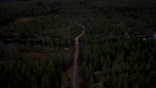 Follow Dark Dirt Road Lake Holkae Holmevatn 4K 30fps