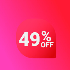 49% off Sale banner offer ad discount promotion vector banner. price discount offer. season sale promo sticker colorful background