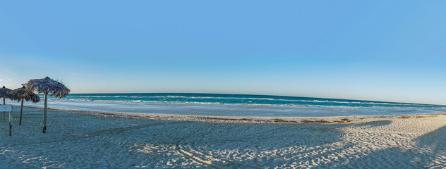 Panoramic view of one of the beautiful beaches of Cuba at Cayo Santa Maria