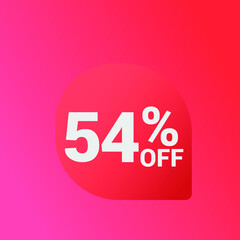 54% off Sale banner offer ad discount promotion vector banner. price discount offer. season sale promo sticker colorful background