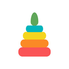 Vector illustration of a folding pyramid toy for a kid. Clip-art on a transparent background.