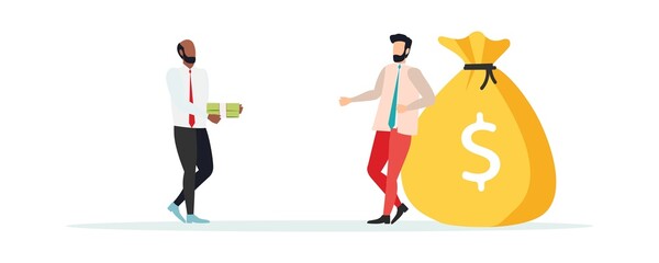 Economic inequality. gap between rich and poor. Unfair income. People are at different financial levels. Vector.