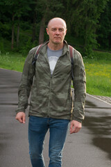 man walking in the park