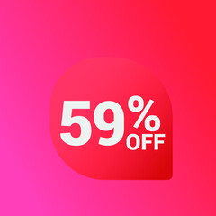 59% off Sale banner offer ad discount promotion vector banner. price discount offer. season sale promo sticker colorful background