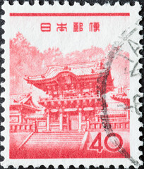 Japan - circa 1962: a postage stamp from Japan, showing Yomei-mon in Nikko