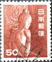 Japan - circa 1951: a postage stamp from Japan showing a Buddha 