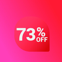 73% off Sale banner offer ad discount promotion vector banner. price discount offer. season sale promo sticker colorful background