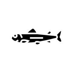 fry salmon glyph icon vector. fry salmon sign. isolated contour symbol black illustration