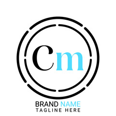Letter Cm Logo Template Vector Design. C m  circle logo design.