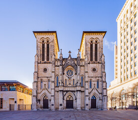 Fototapeta na wymiar Sunny view of the San Fernando Cathedral