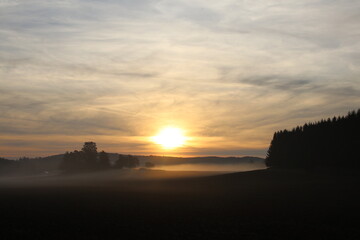 Sonnenaufgang auf der Schwäbischen Alb
