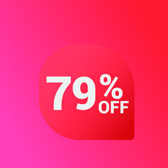 79% off Sale banner offer ad discount promotion vector banner. price discount offer. season sale promo sticker colorful background