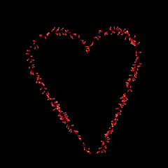 red heart made of small red diods