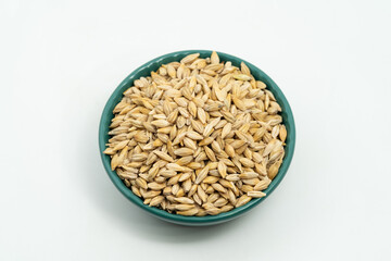 Barley seeds on a monochrome background