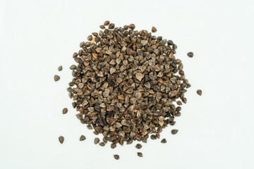 Sweet buckwheat seeds on a monochrome background