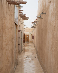 Old buildings in the Wakrah souq (Traditional Market).