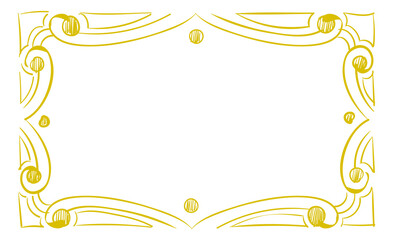 Frame with decorative swirl corners. Empty doodle border