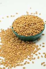 Wheat seeds on a monochrome background