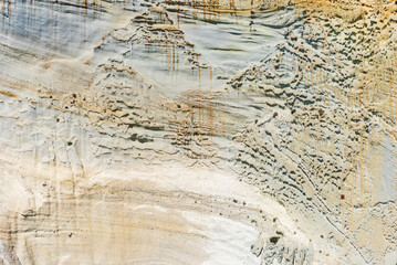 The details of the rocks of Chiaia di Luna beach in the Ponza island, Lazio, Italy. The beach is...